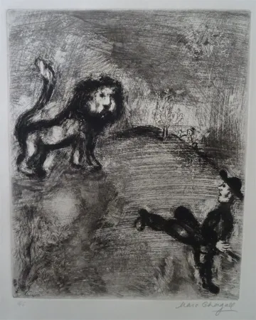 Ets Chagall - Le Lion et les Chasseurs