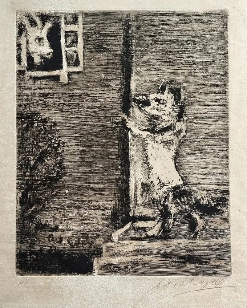 Ets Chagall - Le Loup, La chevre, et le chevreau, from La Fontaine. Les fables