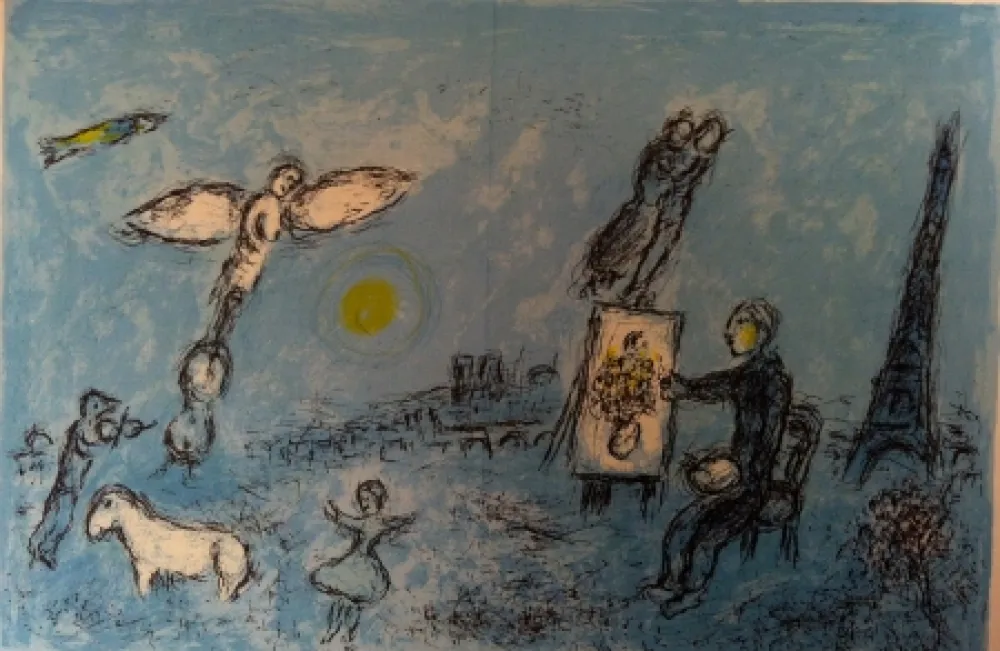 Lithografie Chagall - Le peintre et son double