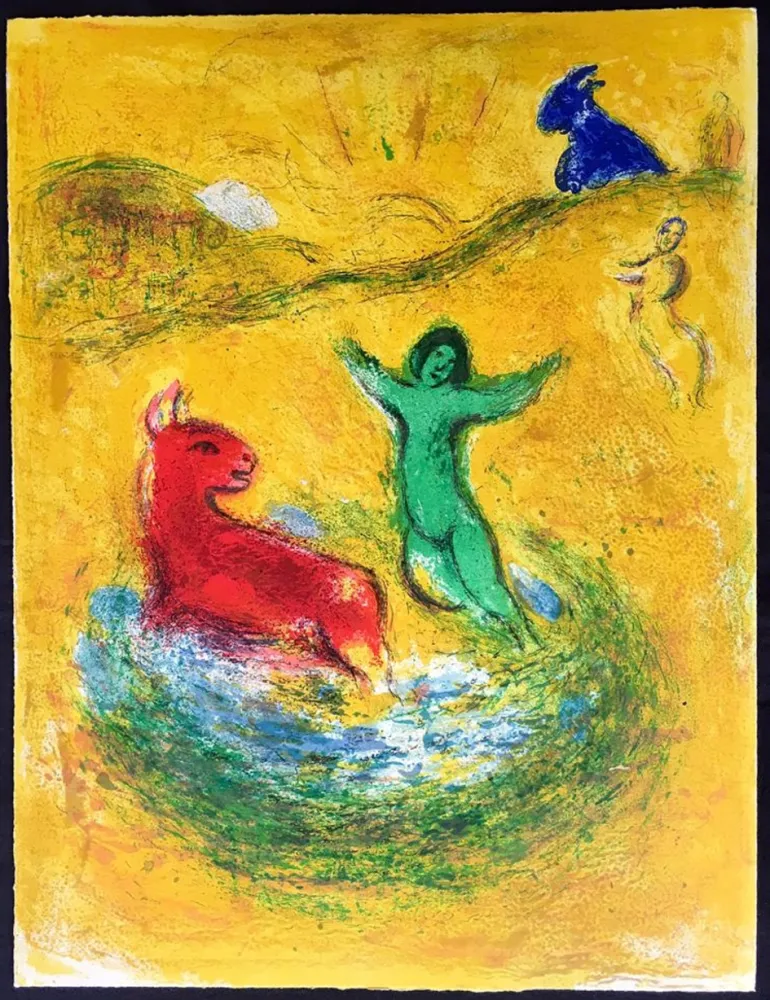 Lithografie Chagall - LE PIÈGE À LOUP (de la Suite Daphnis & Chloé - 1961)