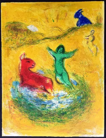 Lithografie Chagall - LE PIÈGE À LOUP (de la Suite Daphnis & Chloé - 1961)