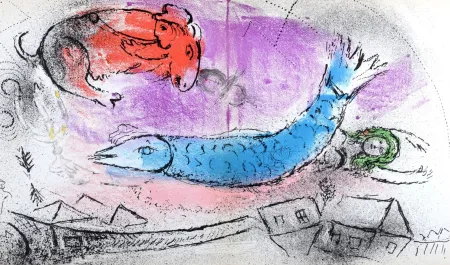 Lithografie Chagall - Le Poisson Bleu