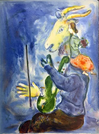Lithografie Chagall - LE PRINTEMPS (Lithographie couleur de 1938).