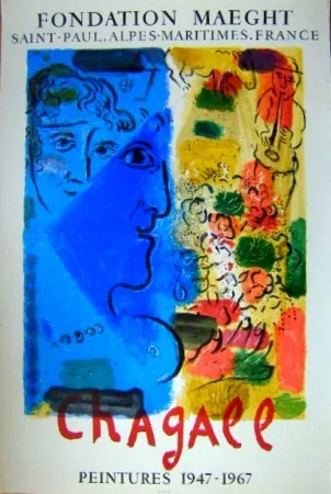 Lithografie Chagall - Le Profil Bleu
