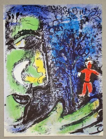 Lithografie Chagall - Le Profil Et L'Enfant Rouge 