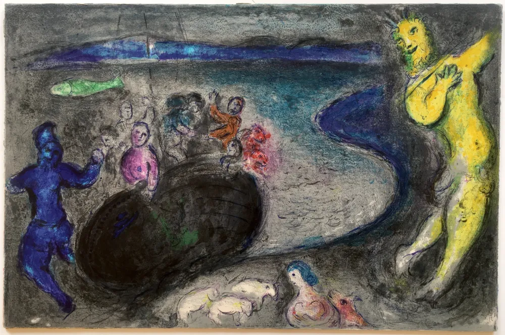Lithografie Chagall - LE SONGE DU CAPITAINE BRYIAXIS (de la suite Daphnis & Chloé, 1961)