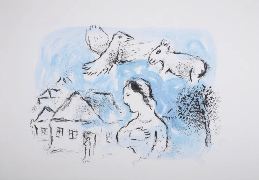 Lithografie Chagall - Le Village, 1977
