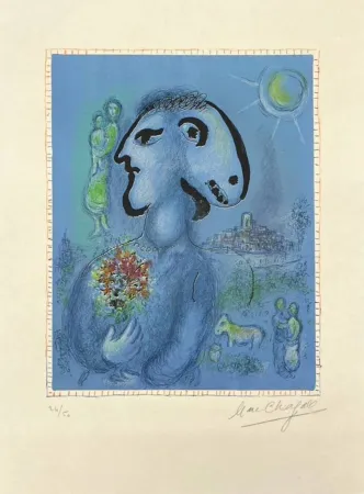 Lithografie Chagall - Le village bleu