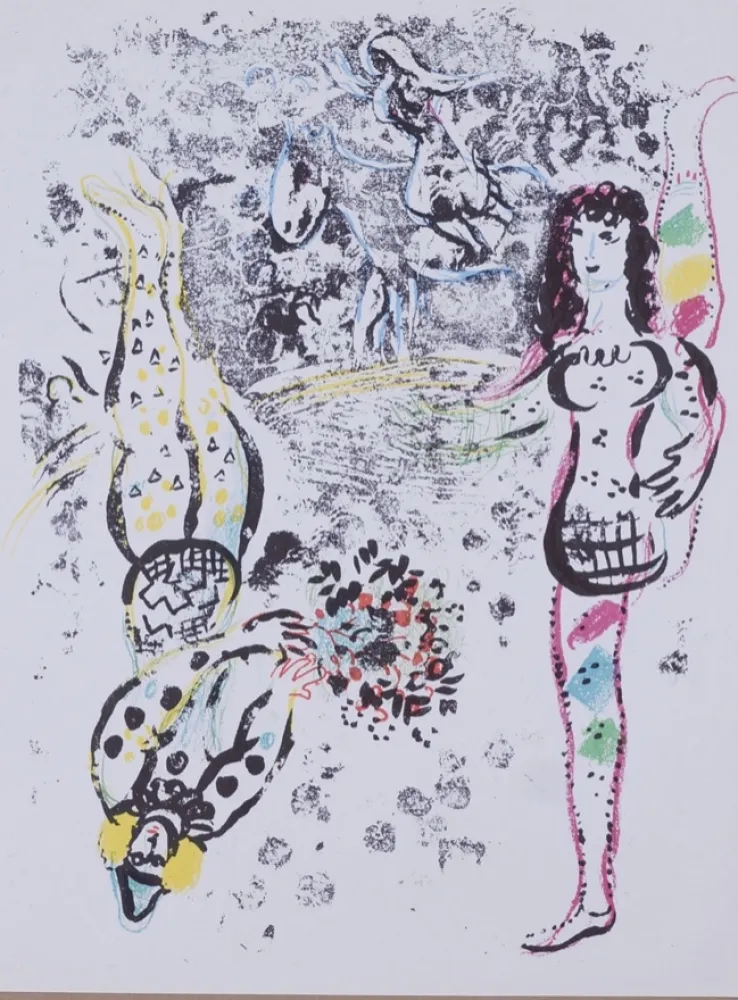 Lithografie Chagall - Les acrobates 