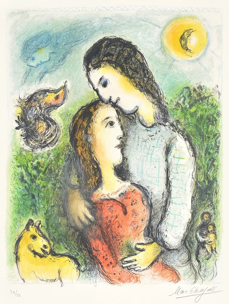 Lithografie Chagall - Les Adolescents (The Adolescents)