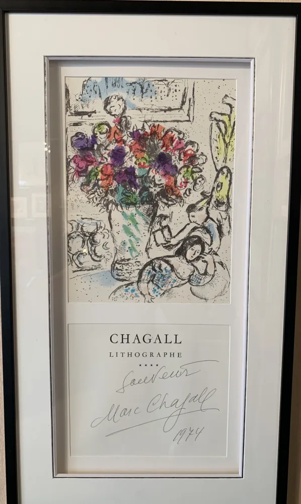 Lithografie Chagall - Les anémones 
