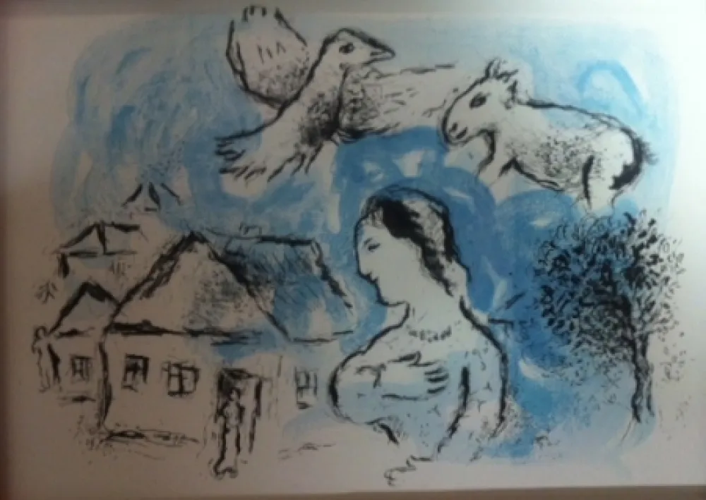 Lithografie Chagall - Les chemins de l'amitié, le village