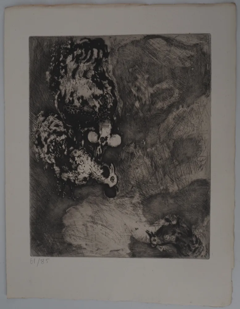 Gravure Chagall - Les deux coqs