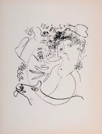 Lithografie Chagall - Les deux profils, 1957