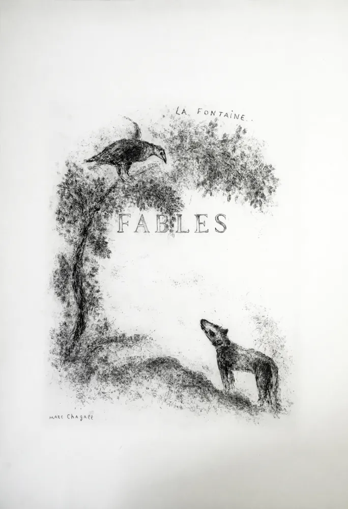 Ets Chagall - LES FABLES DE LA FONTAINE (Couverture gravée du tome 1). 1952