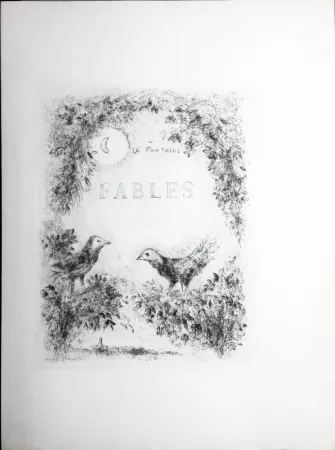 Ets Chagall - LES FABLES DE LA FONTAINE (Couverture gravée du tome 2). 1952