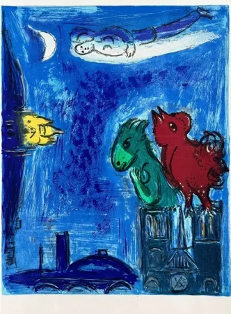 Lithografie Chagall - Les Monstres de Notre-Dame