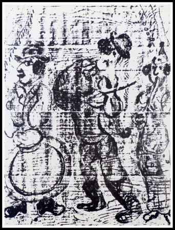Lithografie Chagall - LES MUSICIENS VAGABONDS