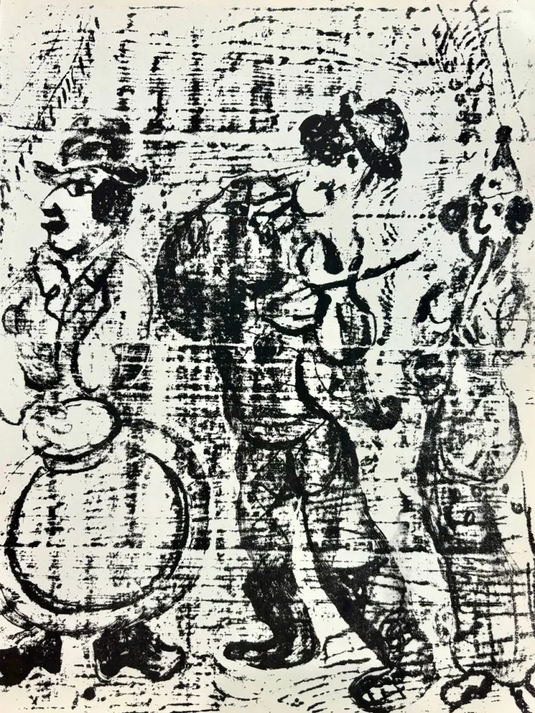 Lithografie Chagall - Les musiciens vagabonds 