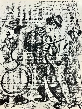 Lithografie Chagall - Les musiciens vagabonds 