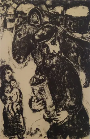 Lithografie Chagall - L'Homme a la Thora