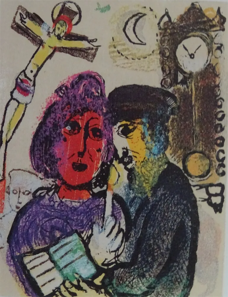 Houtsnede Chagall - Ma Mere