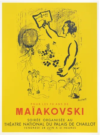 Lithografie Chagall - Maïakovski - Théatre de Chaillot