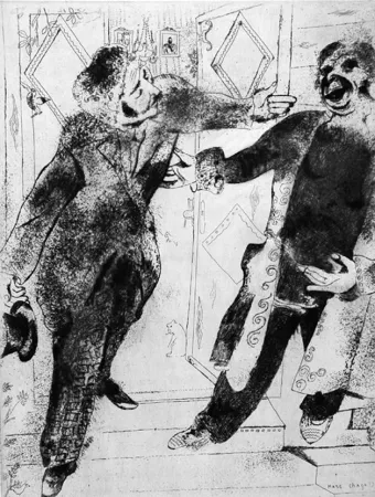 Ets Chagall - Manilov et Tchitchikov sur le seuil de la porte