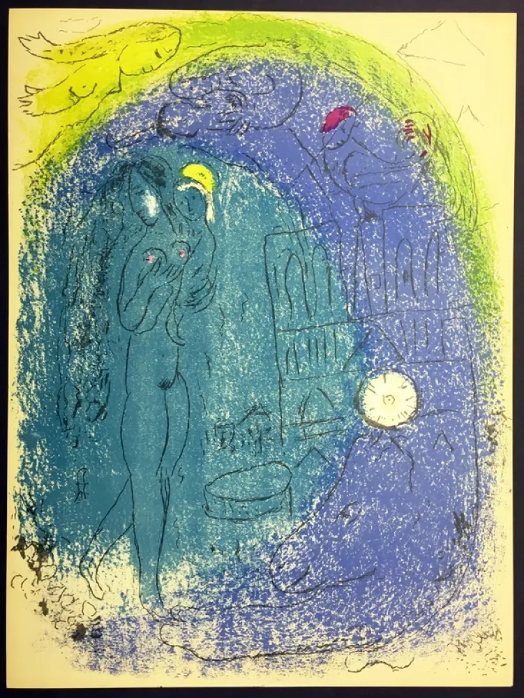 Lithografie Chagall - Mère et Enfant devant Notre-Dame. De la suite VISION DE PARIS