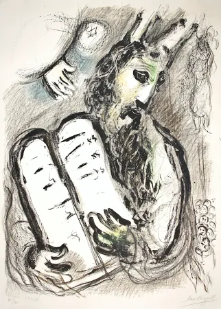 Lithografie Chagall - Moise et Les Tables de la Loi