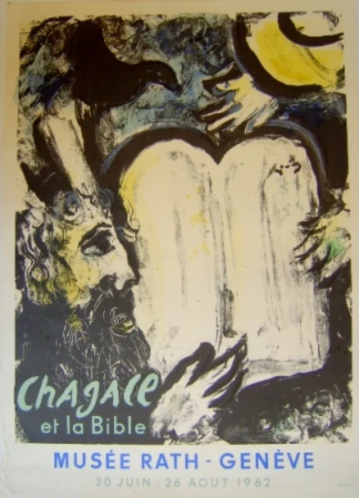 Lithografie Chagall - Moise et les tables de la loi