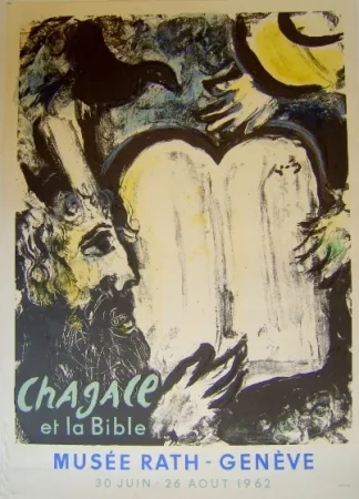 Lithografie Chagall - Moise et les tables de la loi