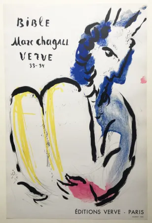 Lithografie Chagall - MOÏSE. LA BIBLE. Affiche originale pour Verve 33-34 (1956).