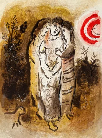 Lithografie Chagall - Naomi and her Daughters-in-Law