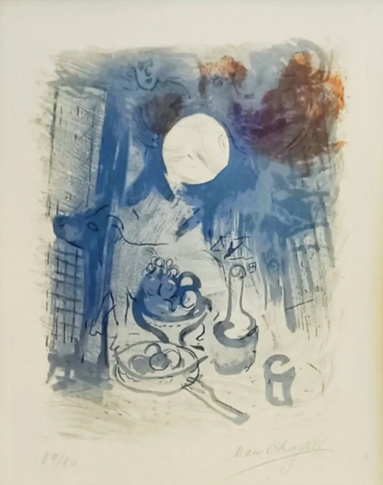 Lithografie Chagall - Nature morte bleue