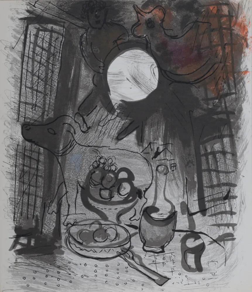 Lithografie Chagall - Nature morte brun