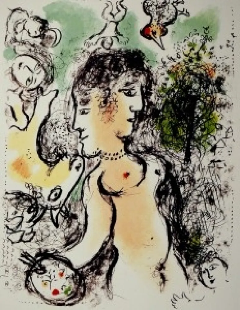 Lithografie Chagall - Nu au visage double