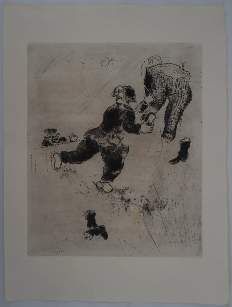 Gravure Chagall - On nettoie les pantalons