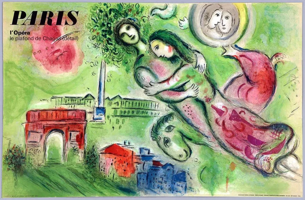 Lithografie Chagall - PARIS. L'OPÉRA. Romeo et Juliette. Le Plafond de l'Opéra de Paris (1964) 