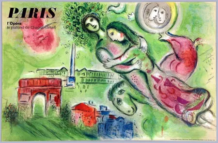 Lithografie Chagall - PARIS. L'OPÉRA. Romeo et Juliette. Le Plafond de l'Opéra de Paris (1964) 