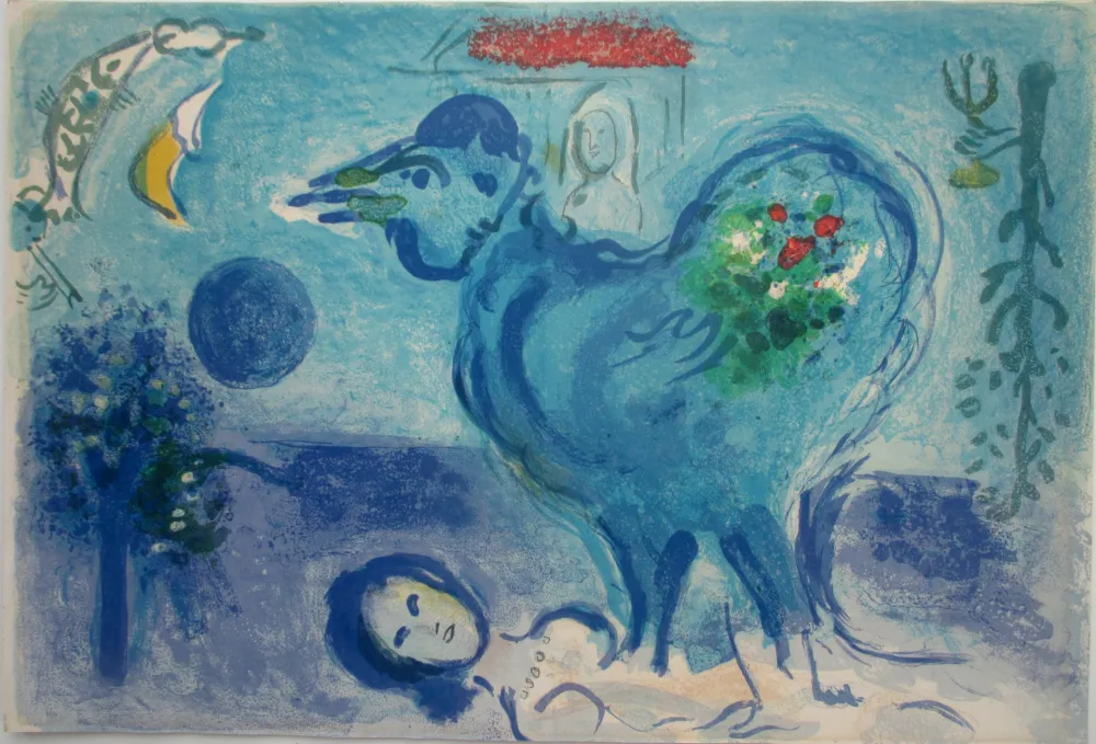 Lithografie Chagall - Paysage au Coq