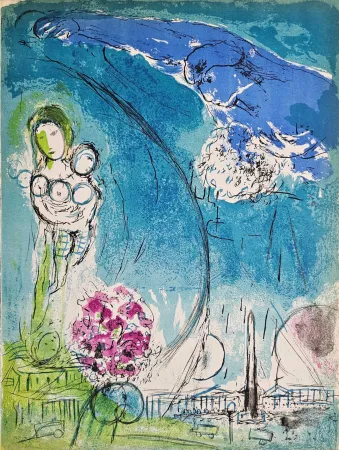 Lithografie Chagall - Place de la Concorde