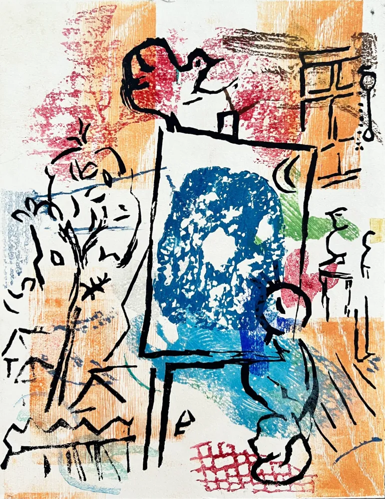 Houtsnede Chagall - Poèmes, Planche II (trial proof)