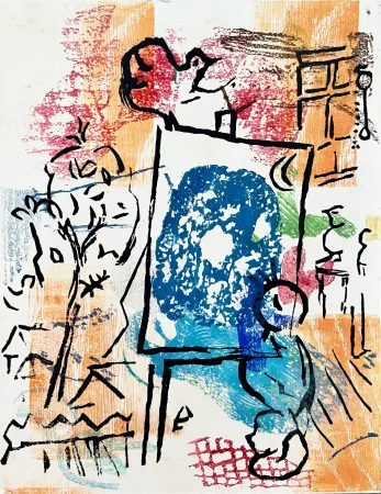 Houtsnede Chagall - Poèmes, Planche II (trial proof)