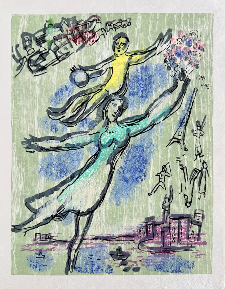 Houtsnede Chagall - Poèmes, Planche IX