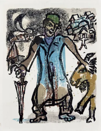 Houtsnede Chagall - Poèmes, Planche XVII