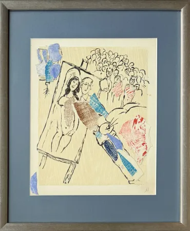 Houtsnede Chagall - Poèmes, Planche XXI (collage enhanced)