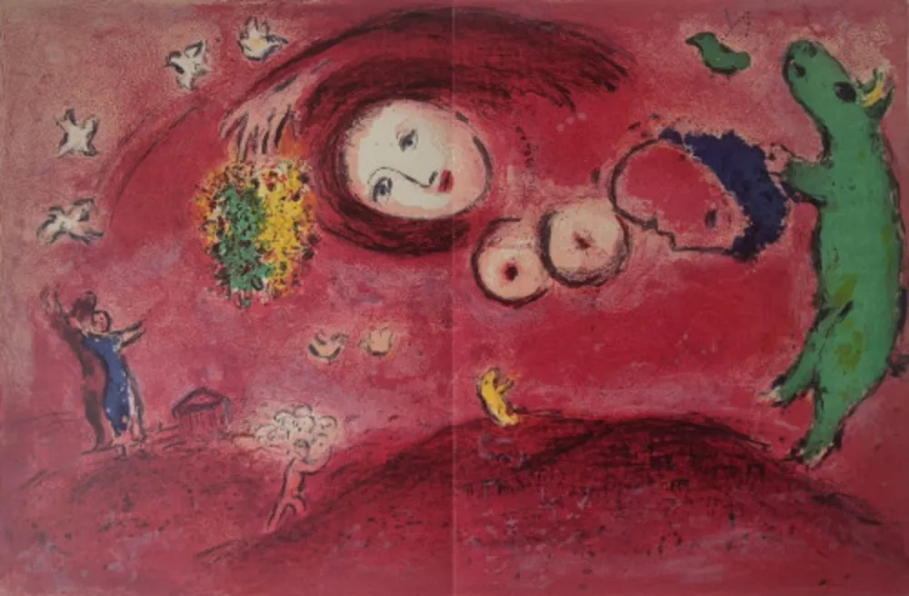 Lithografie Chagall - Printemps au Pré (from Daphnis and Chloe)