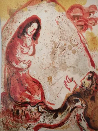 Lithografie Chagall - Rachel dérobe les Idoles de son Père