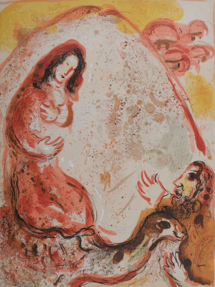 Lithografie Chagall - Rachel dérobe les idoles de son père, 1960
